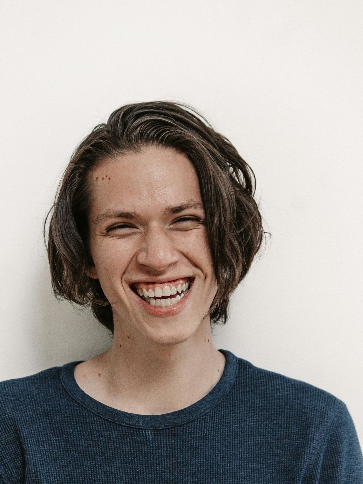 A man laughing