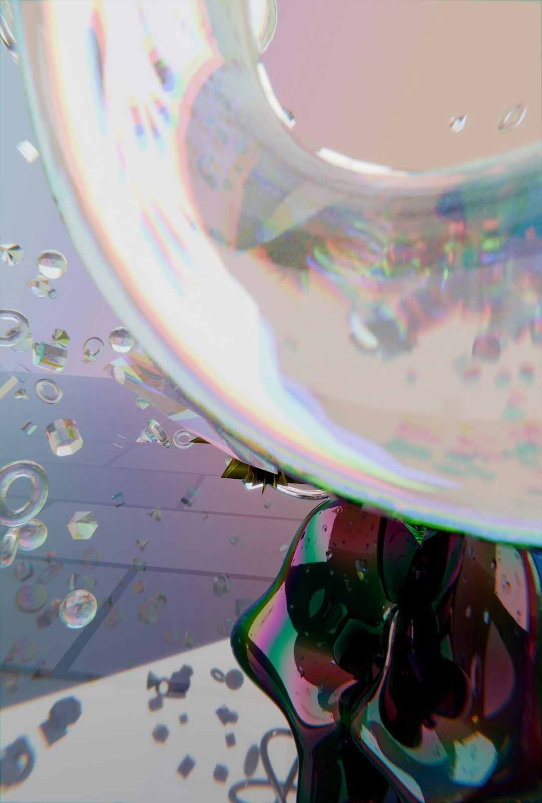 Iridescent forms and bubbles