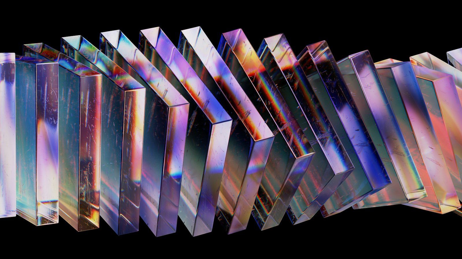 Tilted glass slabs refracting light