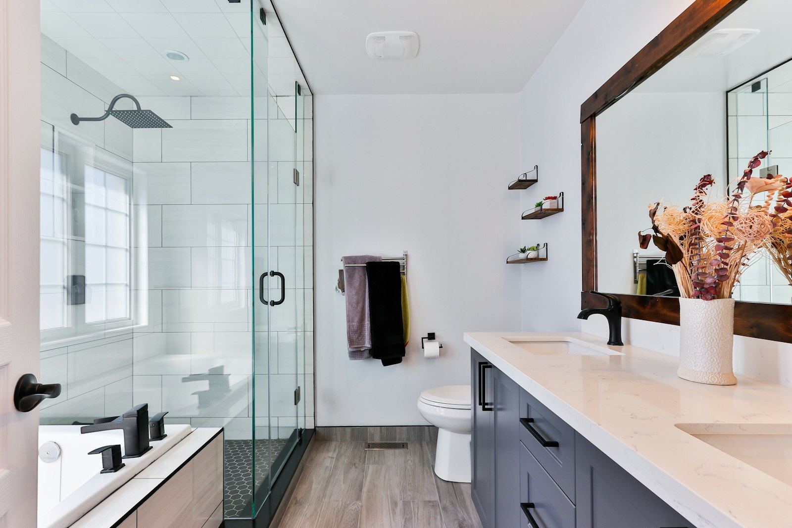 A finished modern bathroom