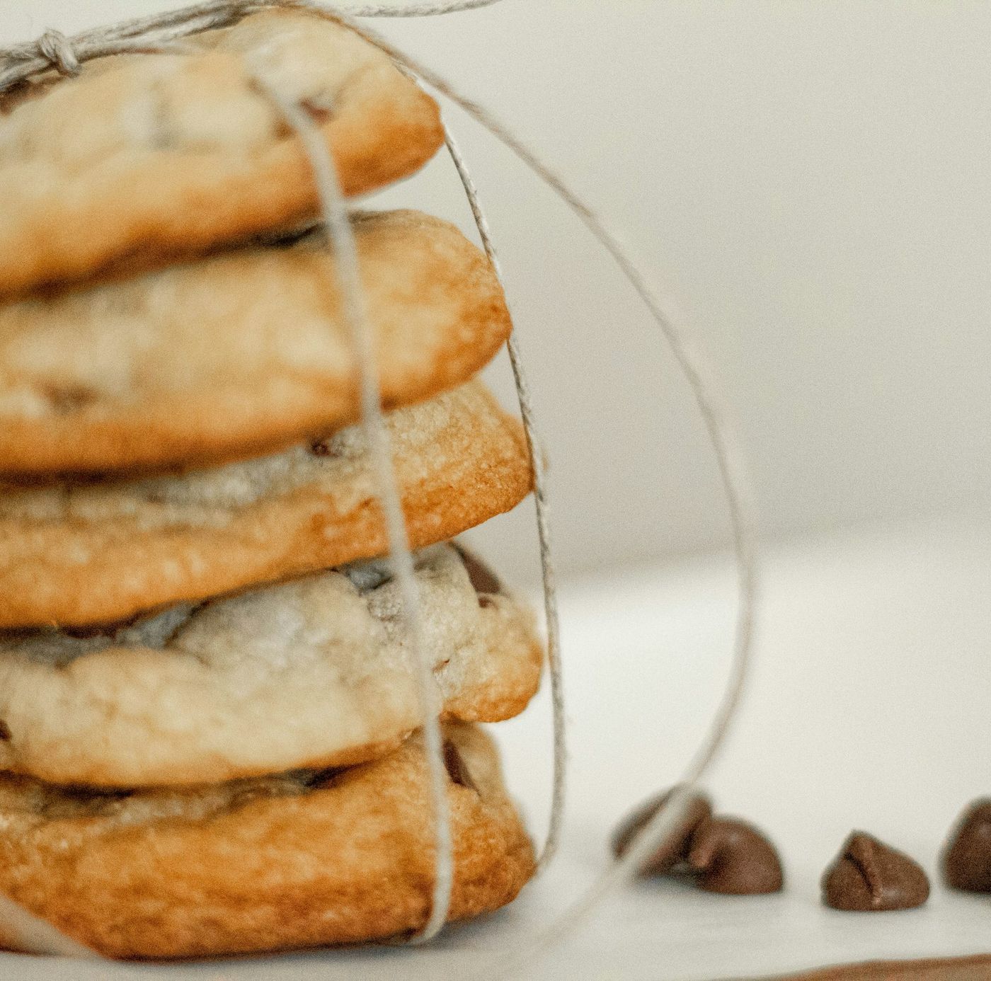 Photo: a bag of cookies tied with a checked ribbon