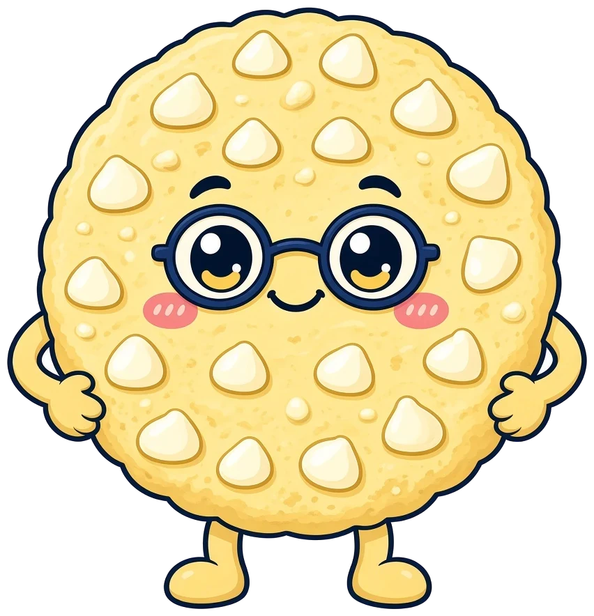Illustration: the lemon cookie character in round glasses