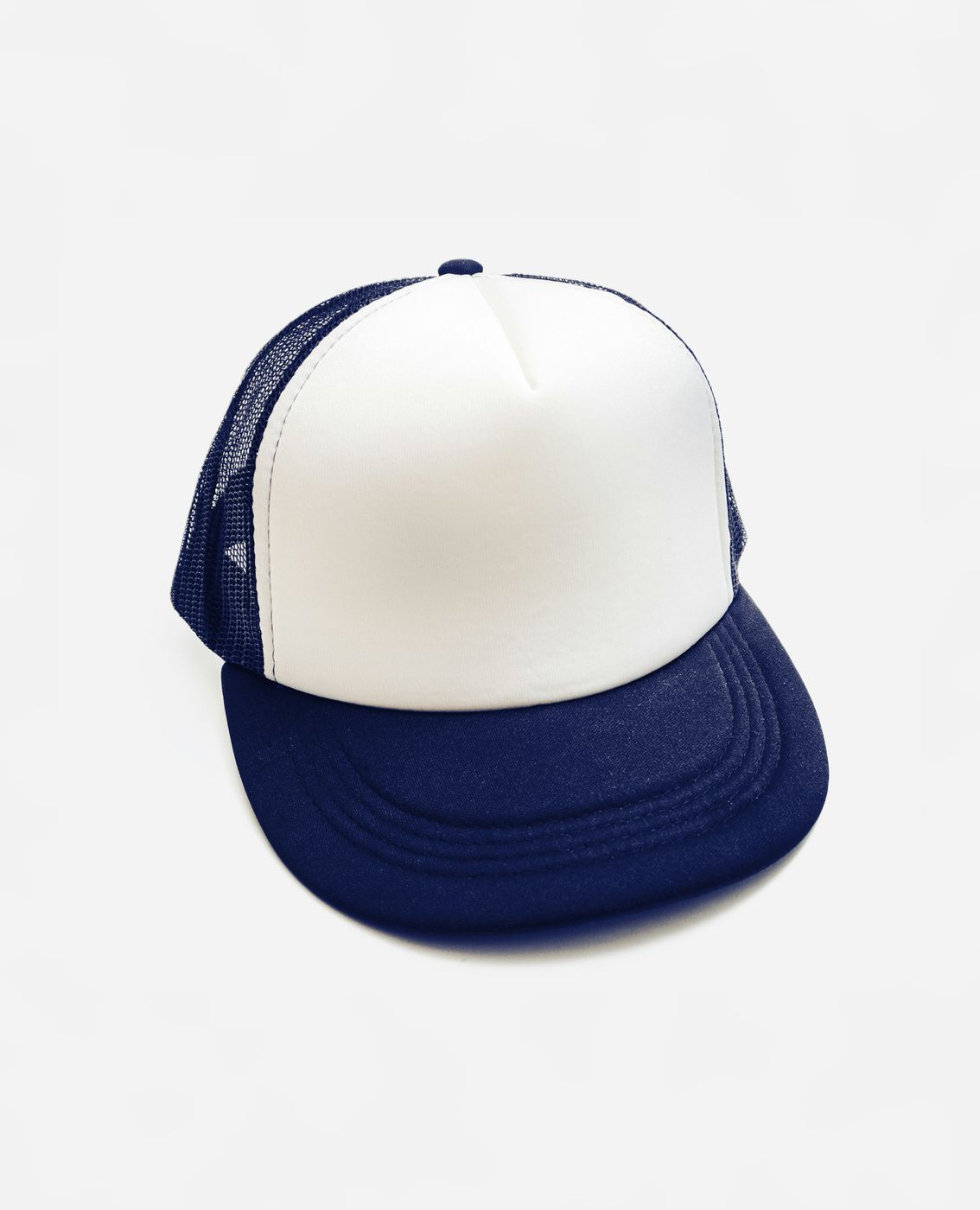 Photo: a navy cap with a white mesh back